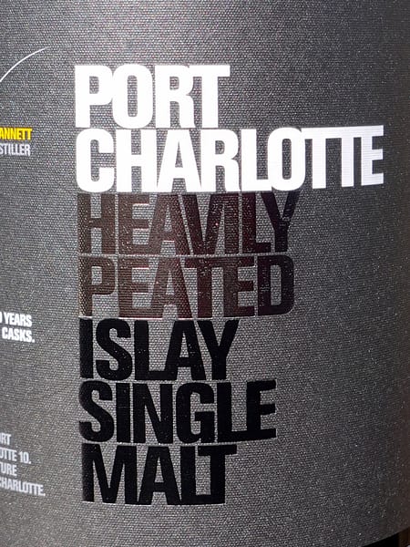 Port Charlotte 10 Heavily Peated Label detail