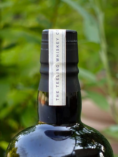 Teeling Single Pot Still whiskey bottle neck detail