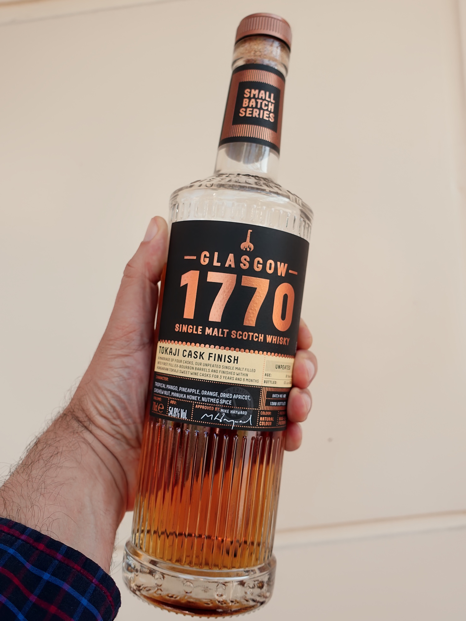 Glasgow 1770 Small Batch Series Tokaji cask finish batch 2 bottle