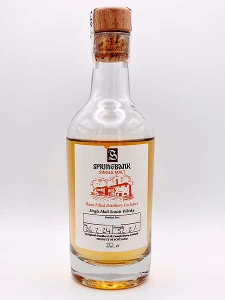 Springbank Distillery hand-filled exclusive 0.2 L Springbank bottle