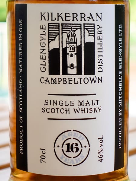 Kilkerran 16 year old whisky label