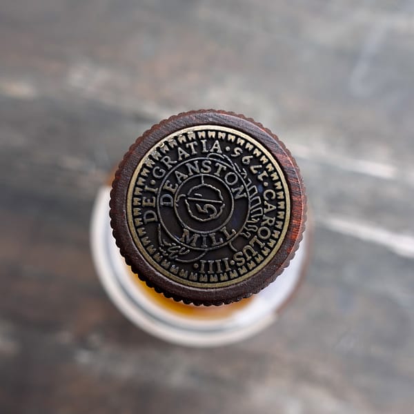 Detail of the cap of a Deanston 12 year old bottle, carrying the Deanston Mill foundign date of 1796 (not the distillery founding date)