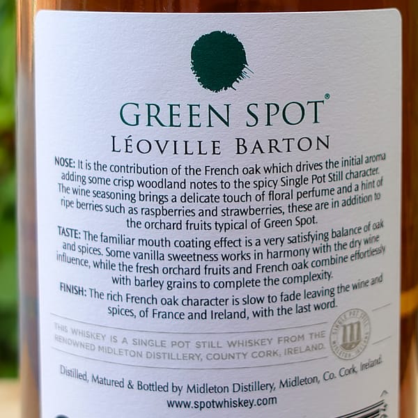 Green Spot Chateau Leoville Barton back label detail