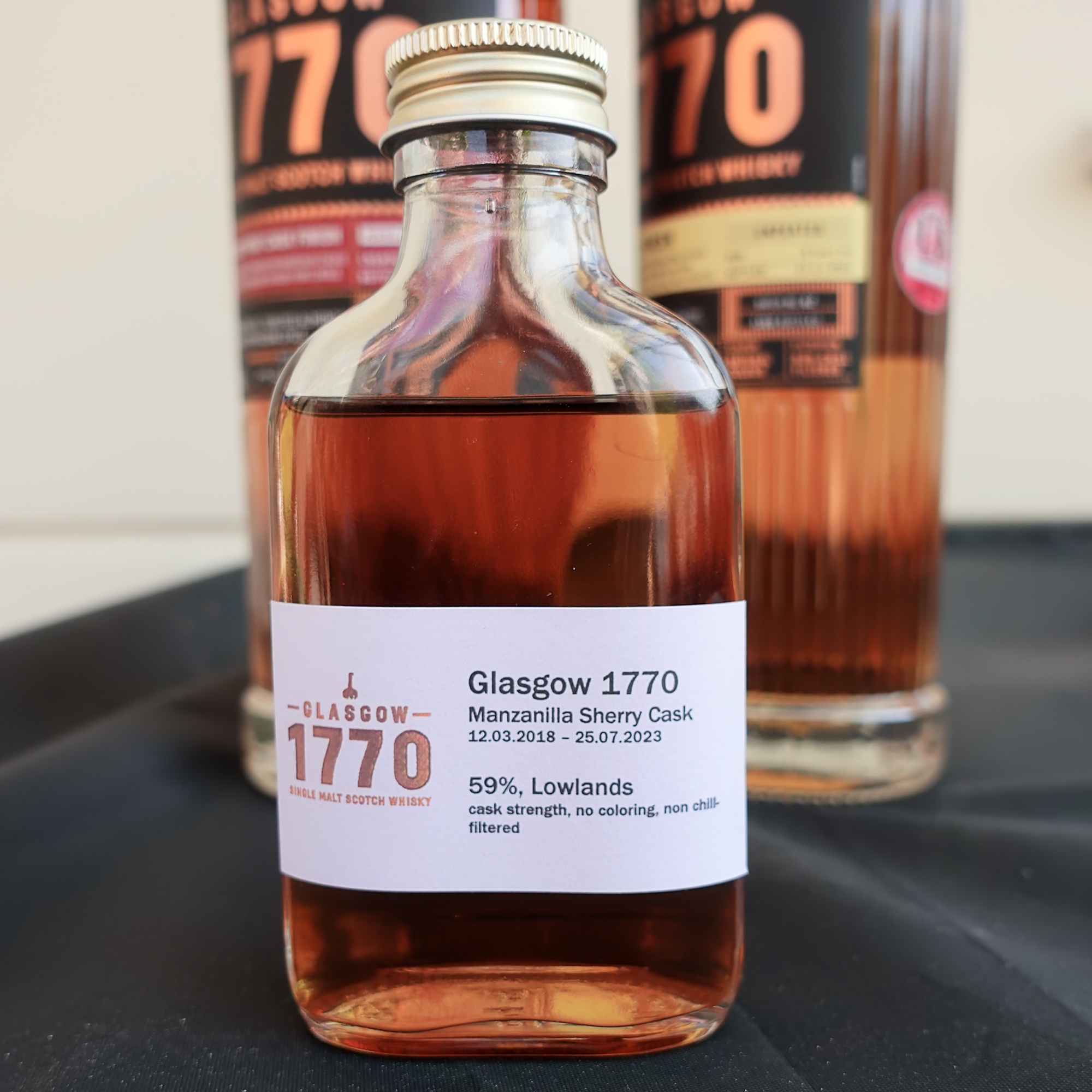 Glasgow 1770 Small Batch Series Manzanilla Cask (2023) sample bottle