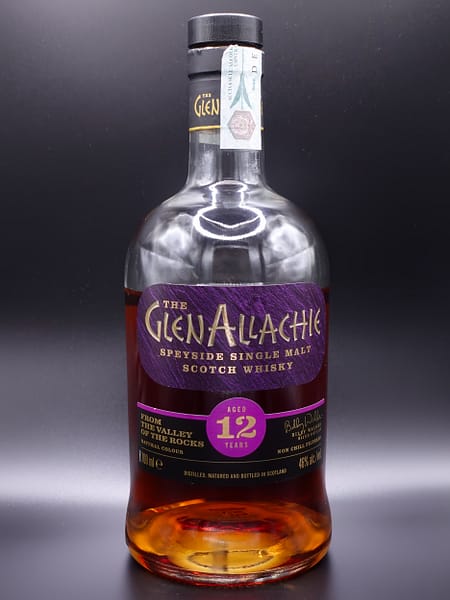 picture of a GlenAllachie 12 year old bottle - pre 2024 branding
