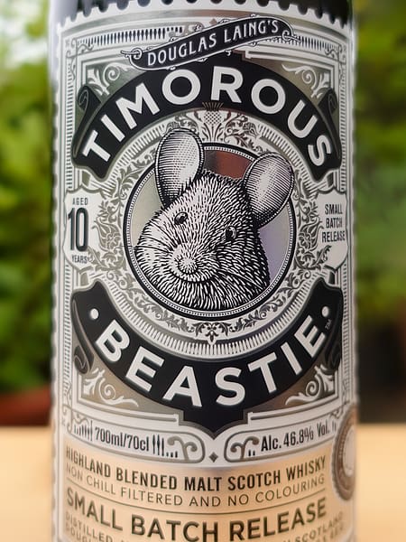 Douglas Laing's Timorous Beastie 10 year old label