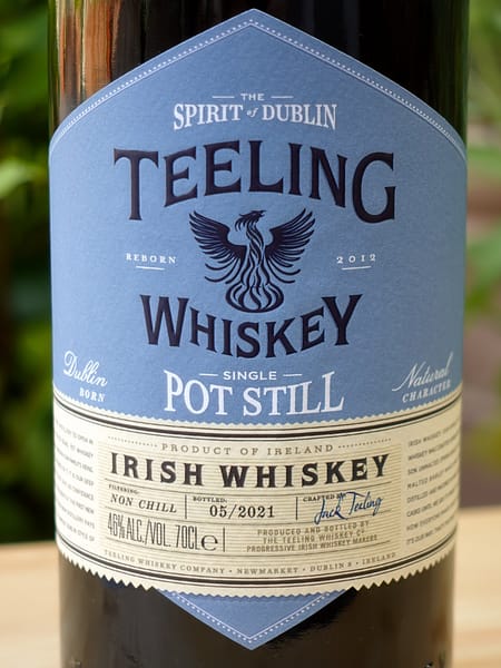 Teeling Single Pot Still whiskey label detail