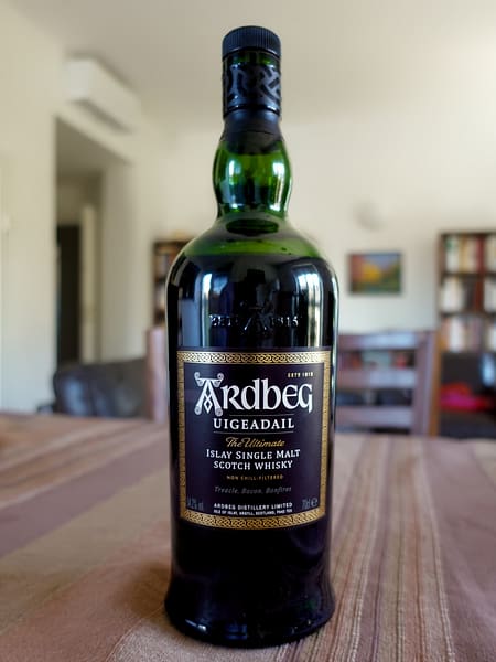 Ardbeg Uigeadail Islay single malt bottle