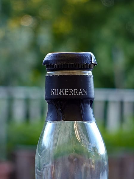 Kilkerran 12 year old bottle neck detail showing the branded seal