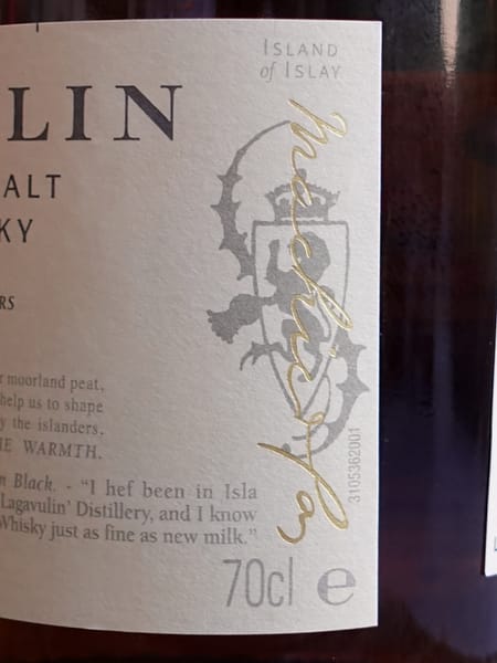 Lagavulin 16 year old label detail