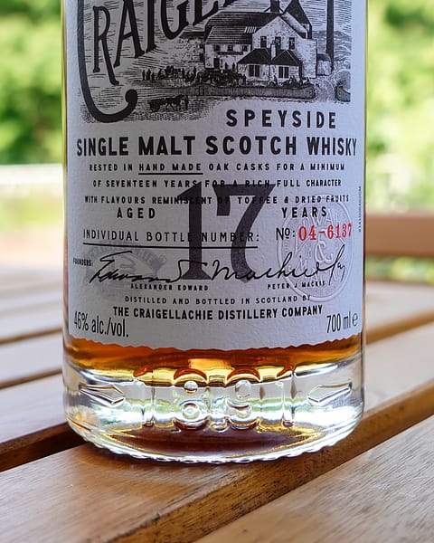 Craigellachie 17 bottle label detail