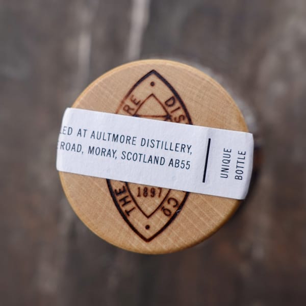 Wooden cap detail from an AUltmore 12 year old