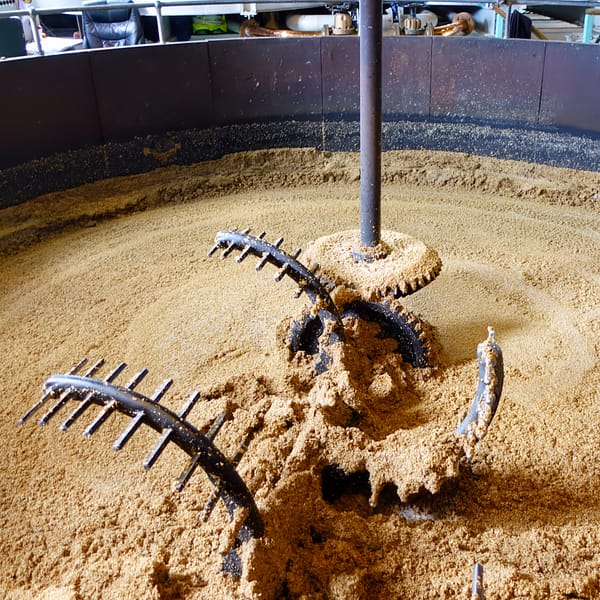 Bruichladdich's mash tun in operation