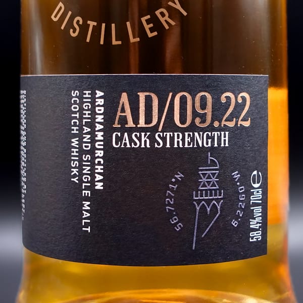 Ardnamurchan AD Cask Strength label