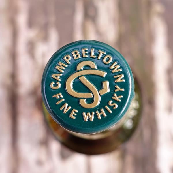 Glen Scotia Victoriana cork seal detail showing the distillery logo
