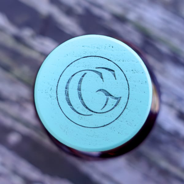 Glanglassaugh Portsoy stopper showing the GG distillery logo