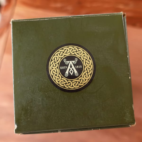 Ardbeg Renaissance box detail showing the Ardbeg logo