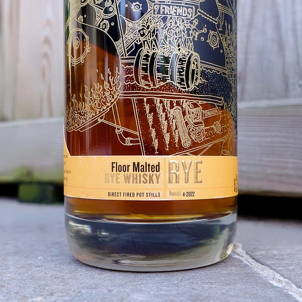 Stauning Floor Malted Rye Bottle, showing the 4-2022 batch number