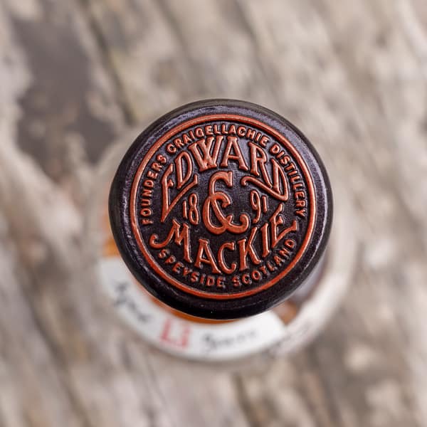 Craigellachie 13-Year-Old Bas Armagnac Cap Seal showing the original Edward & Mackie founders names