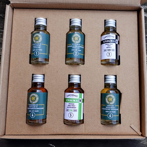 WM Cadenhead's February 2025 Releases Sample Pack, showing the 6 botles in their box