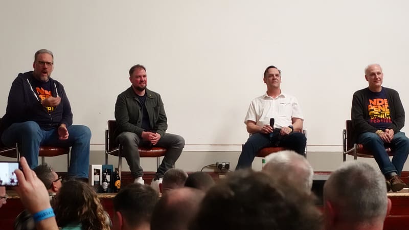 Independent Spirits Festival movie panel: directors Greg Swartz and Guy Satchwell plus Francis Cuthbert of Daftmill Distillery and Joe Clark of Filey Bay Distillery