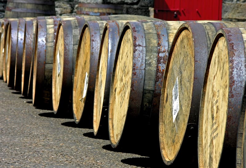 Row of scotch barrels