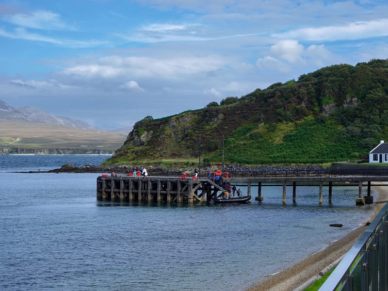 Bunnahanhain's distillery pier, was used until 1993 to deliver and pick up goods to and from the distillery