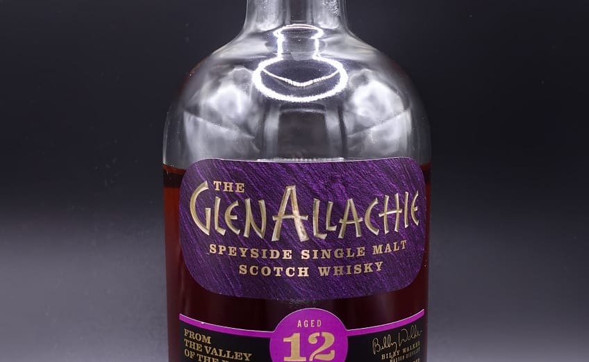 picture of a GlenAllachie 12 year old bottle - pre 2024 branding