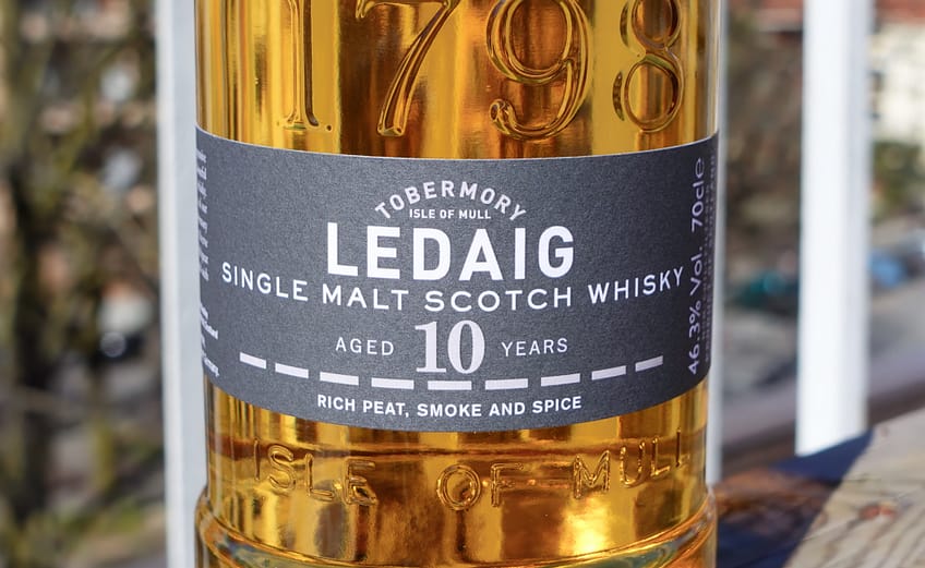 Ledaig 10 Bottle, label detail