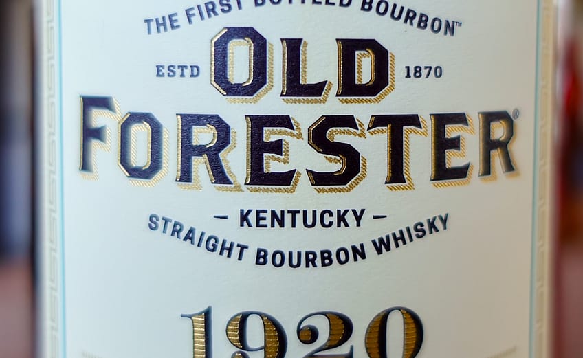 Old Forester 1920 bottle label detail