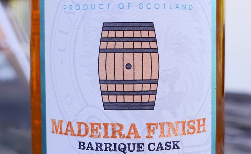 Murray McDavid Cask Craft Inchgower Madeira Finish front label detail - describing the whisky as fruity and sweet