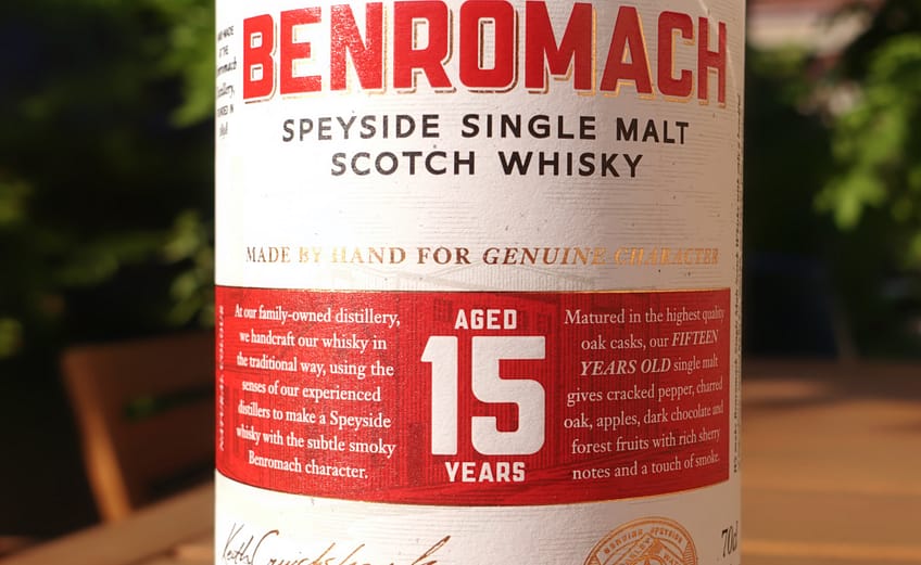 Benromach 15 year old label