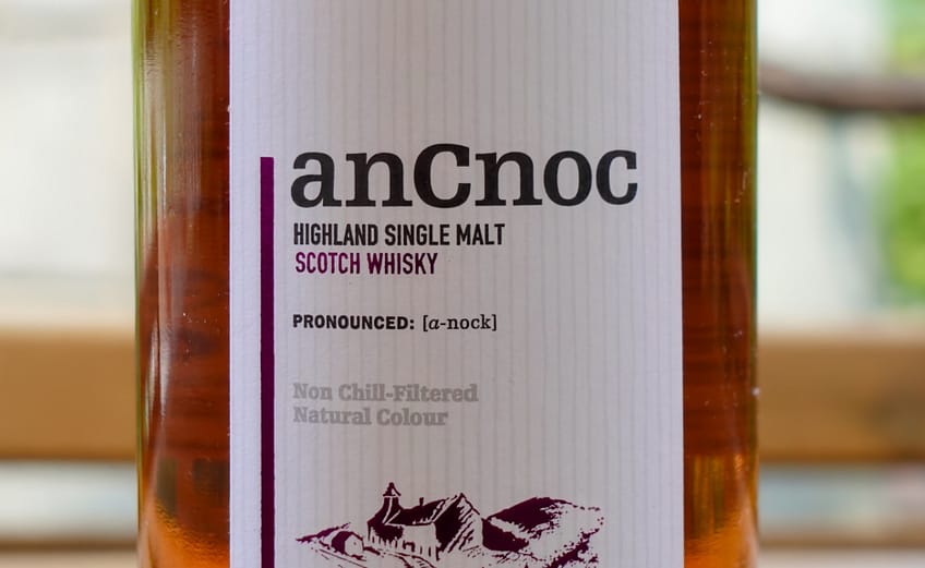 anCnoc 18 year old bottle label