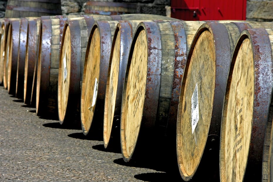 Row of scotch barrels