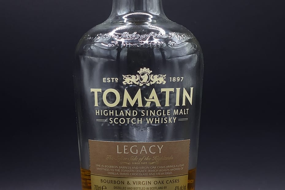 Tomatin Legacy Bottle on black background