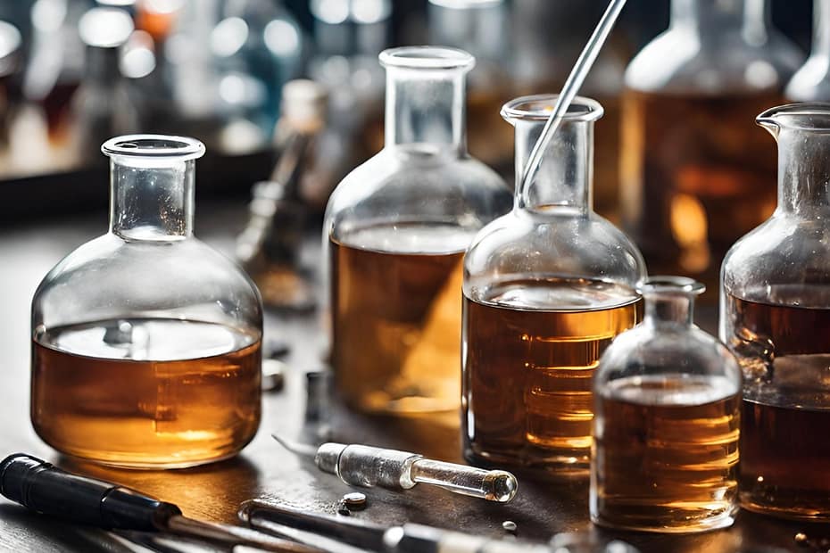 AI-generated image of a whisky blending bench