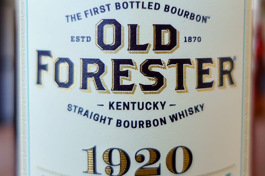 Old Forester 1920 bottle label detail