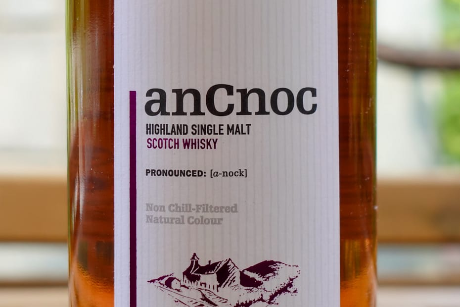 anCnoc 18 year old bottle label