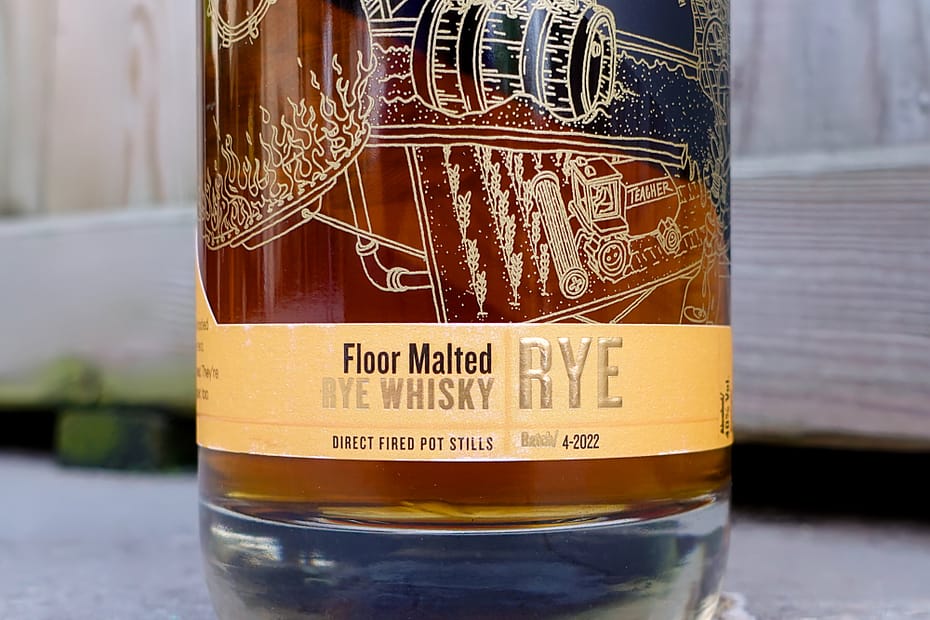Stauning Floor Malted Rye Bottle, showing the 4-2022 batch number