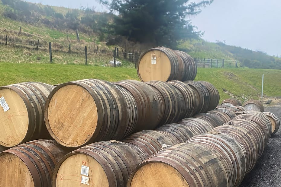 Whisky barrels waiting to be filled