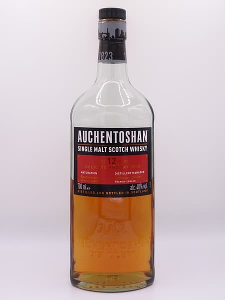 Picture of the front of an Auchentoshan 12 year old bottle