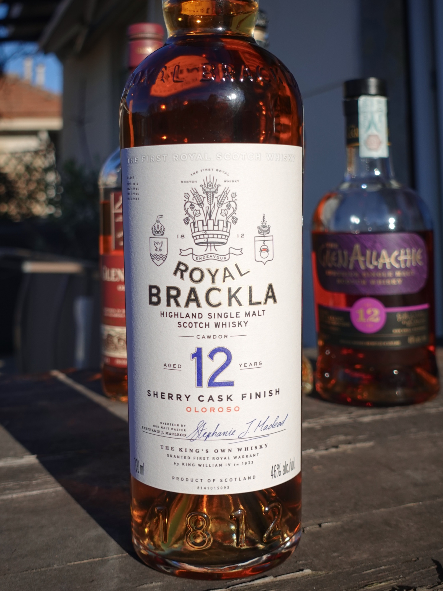 Royal Brackla 12 year old Sherry cask finish (2023) bottle. label detail
