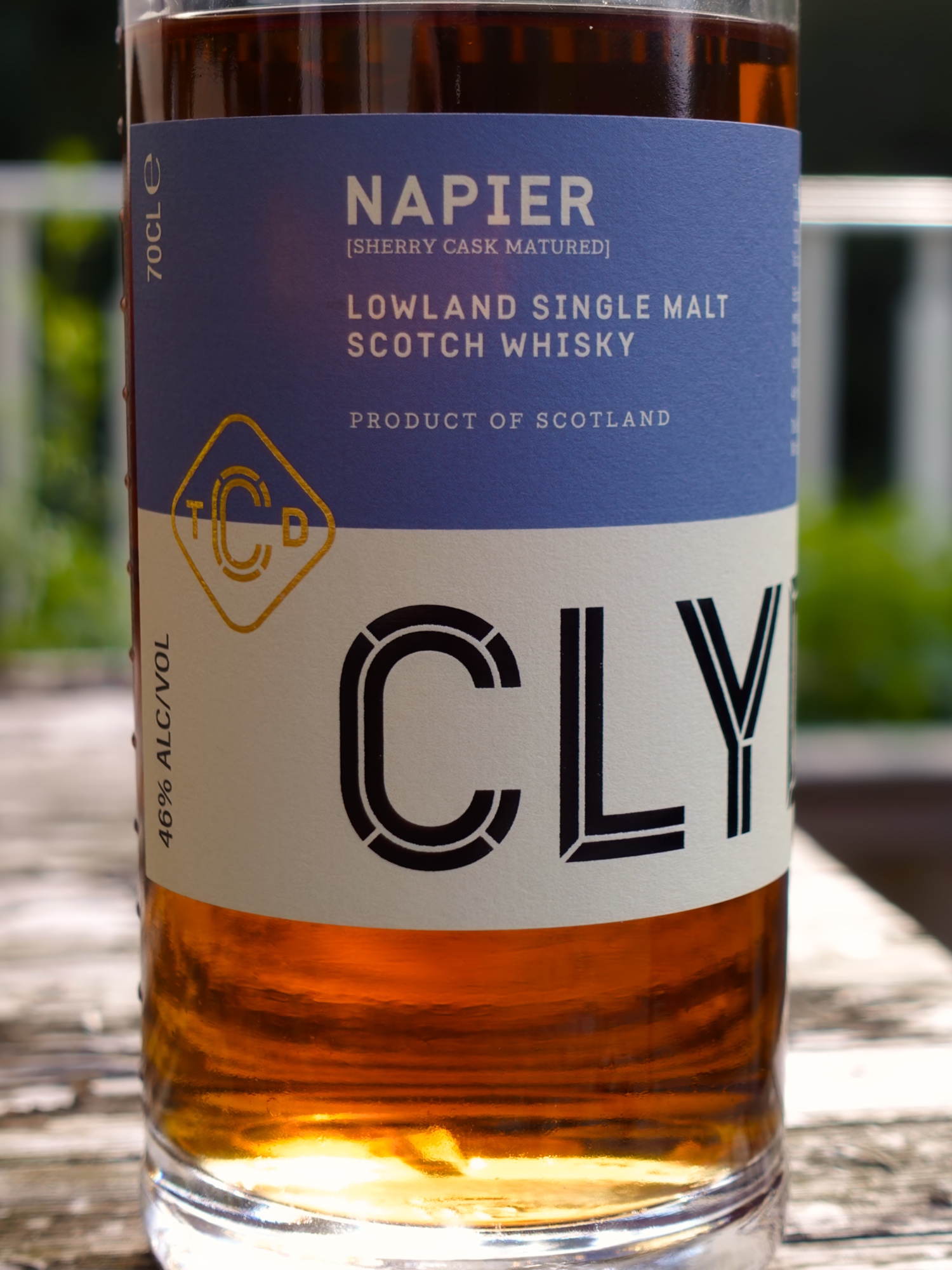 Clydeside Napier whisky label detail