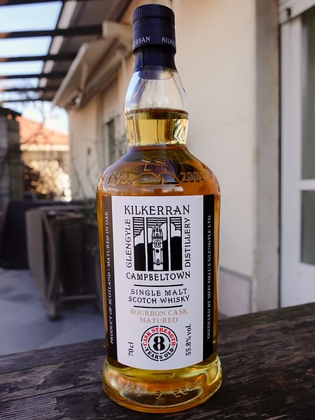 Bottle of Kilkerran 8-year-old Cask Strength 2022 ex-Bourbon cask