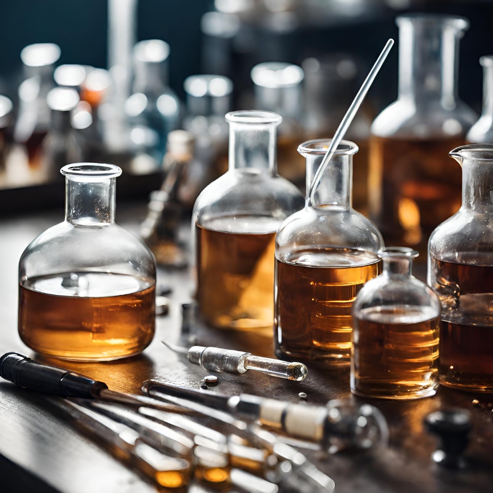 AI-generated image of a whisky blending bench
